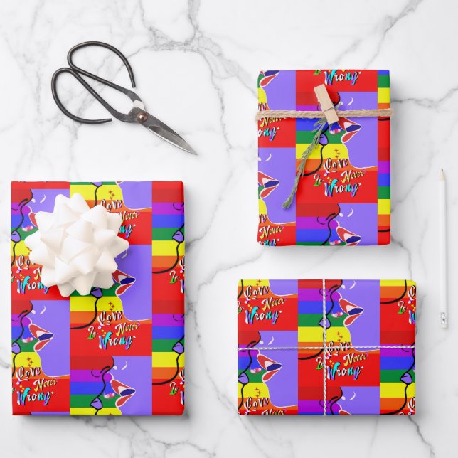 Love Is Never Wrong pride Wrapping Paper Sheets (Front)