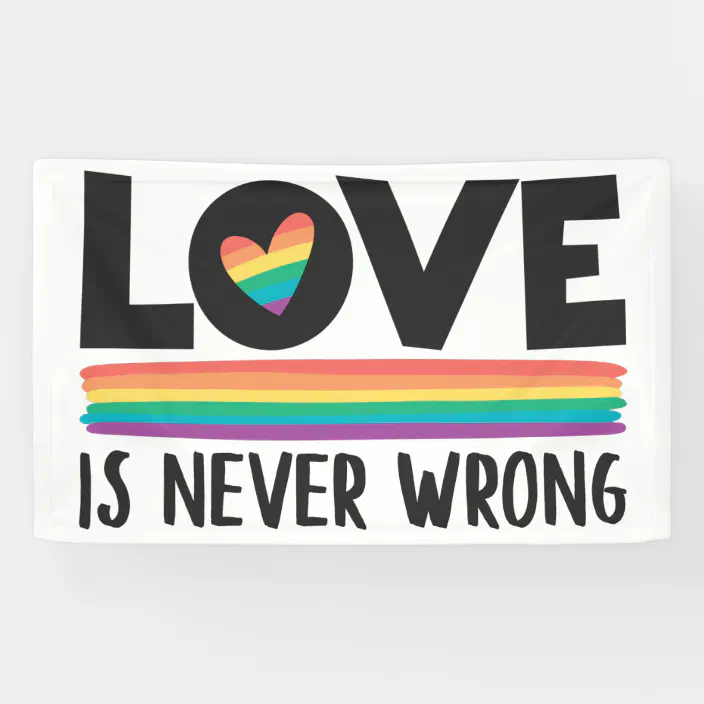 Gay Pride Love is Love Banner Personalized Decoration