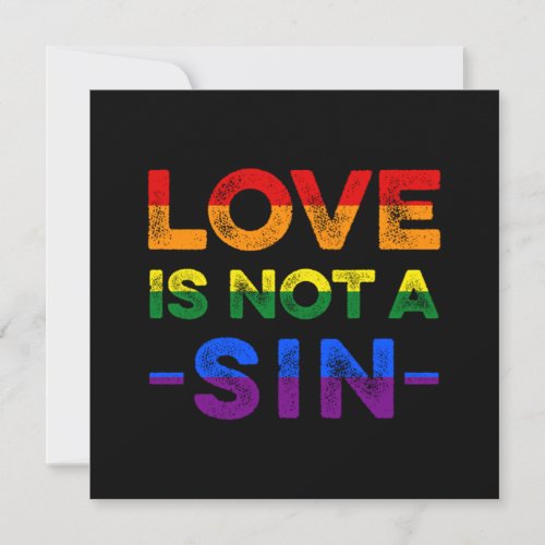 Love Is Not A Sin Bisexual Homosexual LGBTQ Bi Gif Invitation