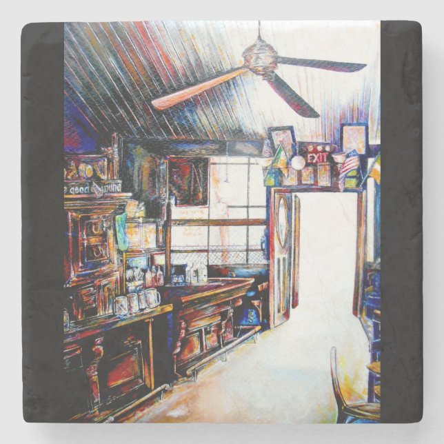 Love is Not a Wall, It's a Bridge Stone Coaster (Front)