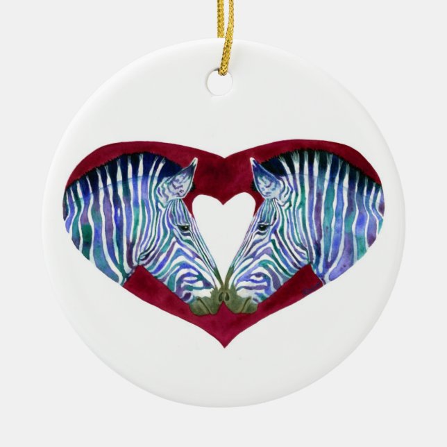 "Love is Not Black & White" Zebra Ornament (Front)