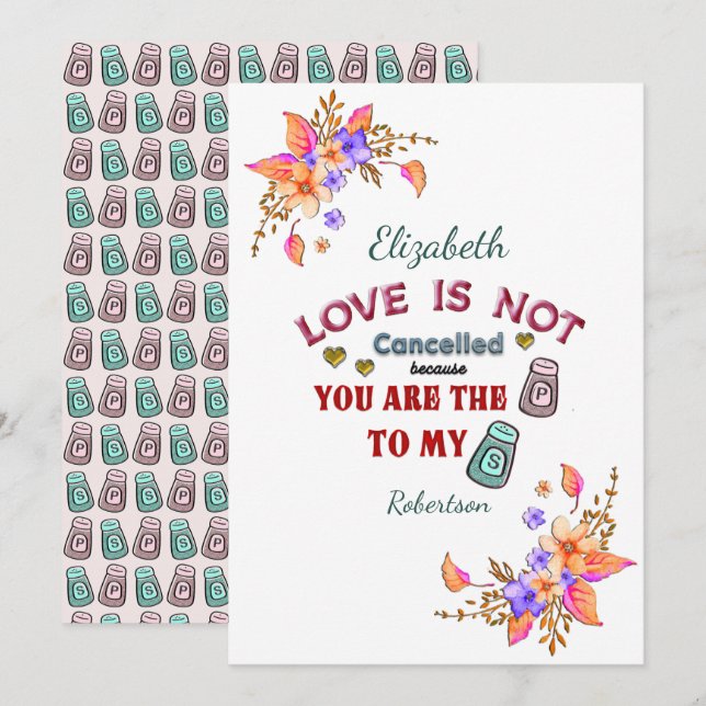  Love Is Not Canceled My Pepper Your Salt Custom Card (Front/Back)
