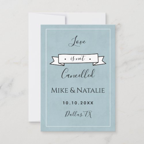 Love Is Not Canceled Romantic Pastel Blue Vintage  Save The Date