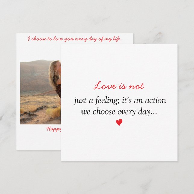Love is not..|One Photo Valentine's Day  Holiday Card (Front/Back)