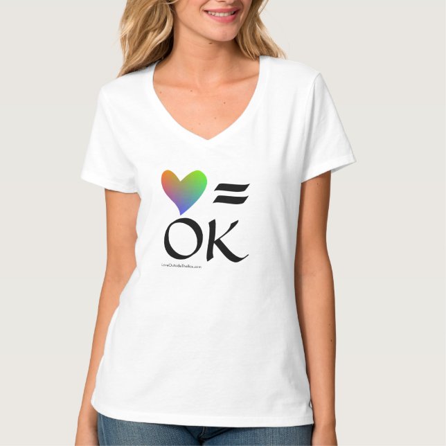 Love Is OK (rainbow heart) T-Shirt (Front)