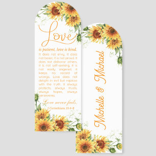 Love is Patient 1 Cor 13 Personalize Sunflower Bookmarks