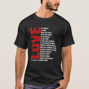Love Is Patient 1 Corinthians 13 Bible Verse T Shi T-Shirt