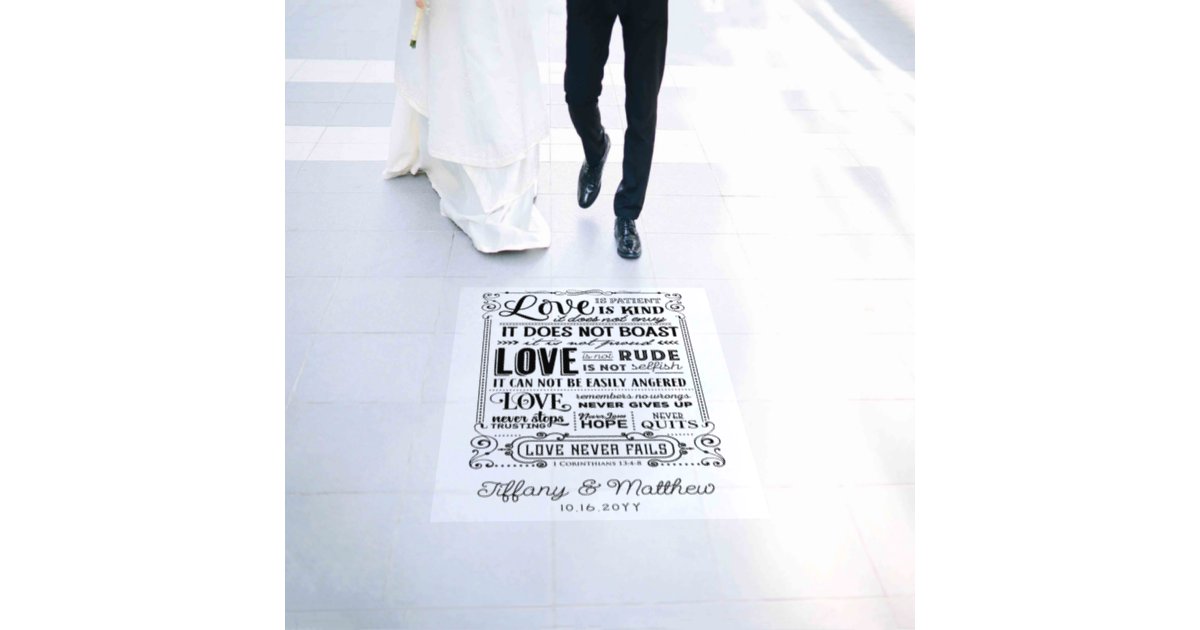 Love is Patient 1 Corinthians 13 Wedding Aisle Floor Decals | Zazzle