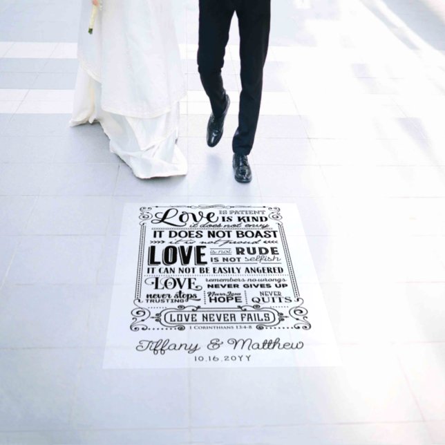 Love is Patient 1 Corinthians 13 Wedding Aisle Floor Decals (Wedding)