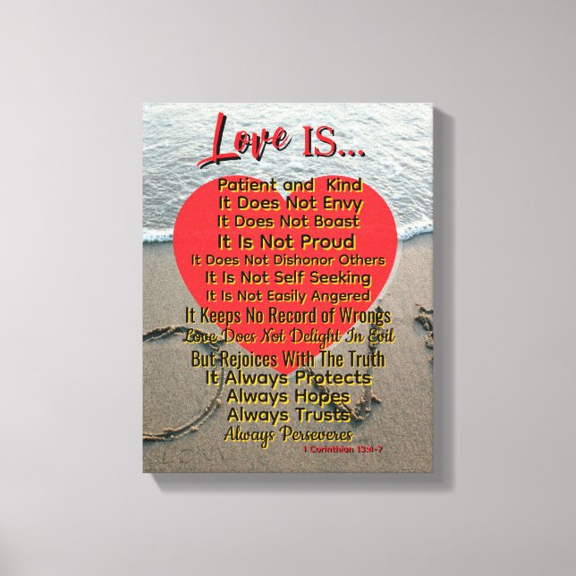 Love Is Patient  – 1 Corinthians 13 Wedding  Canvas Print (Front)
