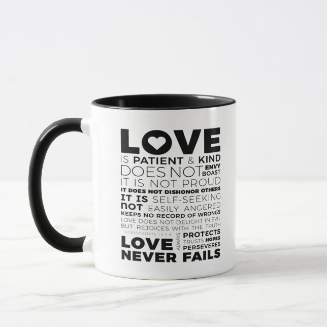Love Is Patient And Kind Does Not Envy Boast Class Mug (Left)
