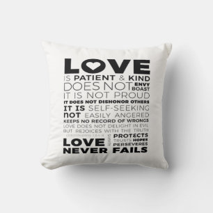 Love Is Patient And Kind Does Not Envy Boast Class Throw Pillow