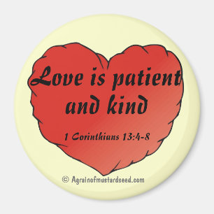 Love is patient and kind Gods Love shop Magnet