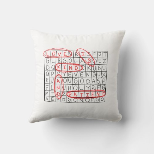 Love is Patient and Kind Throw Pillow