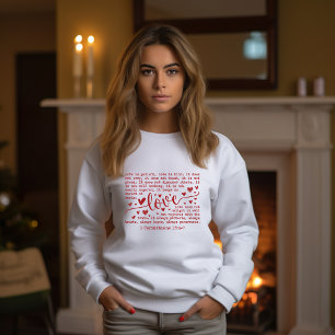 Love Is Patient   Bible Verse   Christian For Her Sweatshirt