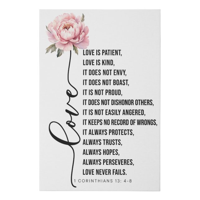 Love is Patient, Bible Verse Wall Art (Front)