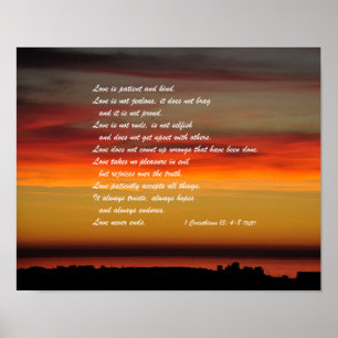 Love Is Patient Bible Verse Wall Poster