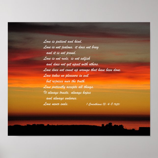 Love Is Patient Bible Verse Wall Poster (Front)