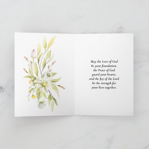 Love is Patient Bible Verse White Floral Wedding Card Zazzle