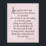 Love is Patient Canvas Print<br><div class="desc">Love is patient on pale pink</div>