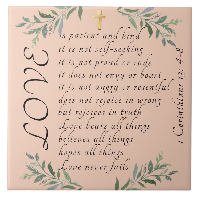 Love is patient Ceramic Tile (Front)