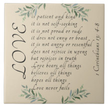 Love is patient Ceramic Tile