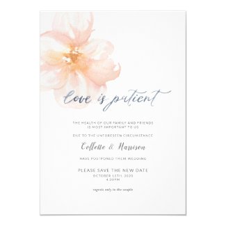 Love is Patient Change the Date Flower Invitation