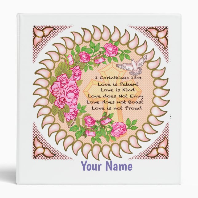  Love is Patient Christian Cross  binder (Front)
