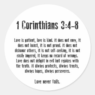 Love is Patient Classic Round Sticker