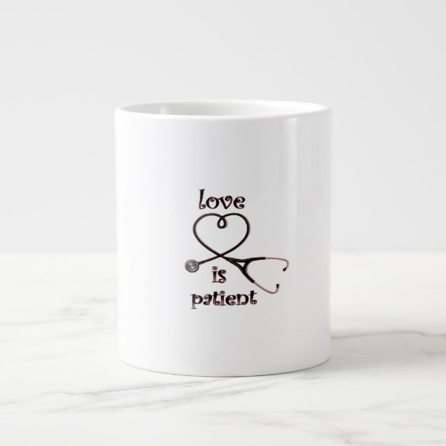 Love Is Patient Clean Layout  Giant Coffee Mug (Front)