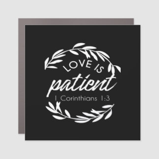 Love Is Patient Corinthians Scripture Minimal Desi Car Magnet