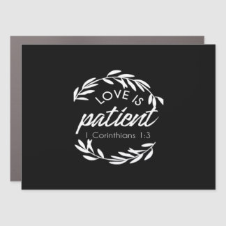 Love Is Patient Corinthians Scripture Minimal Desi Car Magnet