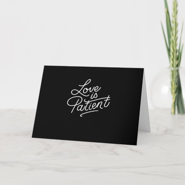 Love Is Patient Corinthians Scripture Typography C Card (Front)
