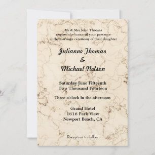 Love is Patient Cream Marble Wedding Invitation