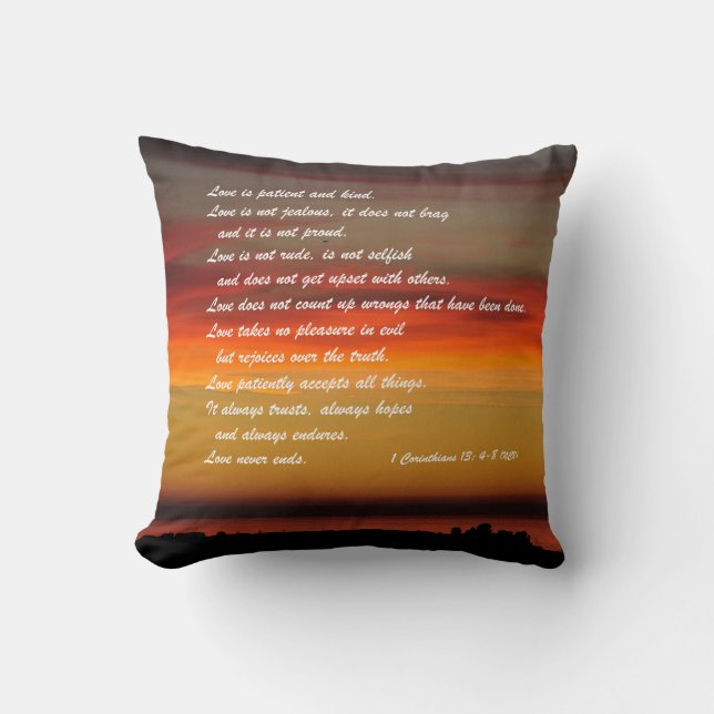 Love Is Patient Custom Throw Pillow (Front)