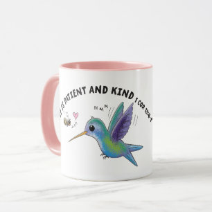 Love is patient cute bee and hummingbird scripture mug