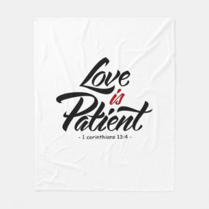 Love Is Patient Hand Lettering Artistic Design  Fleece Blanket