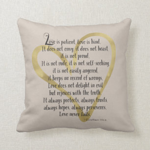 Love is Patient Heart Throw Pillow
