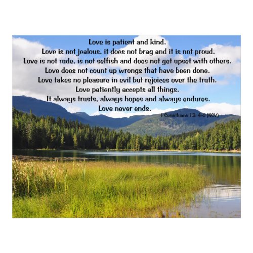 Love Is Patient Hidden Lake Photo Print