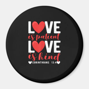 Love Is Patient Kind Funny Christian Heart Valenti Magnet