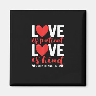 Love Is Patient Kind Funny Christian Heart Valenti Magnet