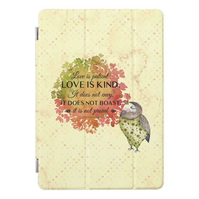 Love is Patient & Kind Quote iPad Pro Cover (Front)