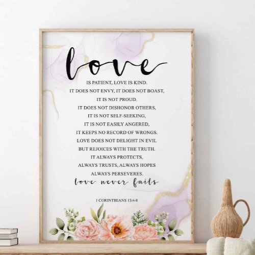 Love Is Patient Love Is Kind 1 Corinthians 134_8 Poster