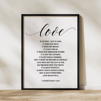 Love is patient, Love is kind, 1 Corinthians 13:4 Photo Print