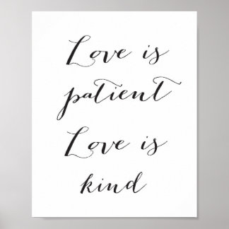 Love is patient, Love is kind - black - Poster