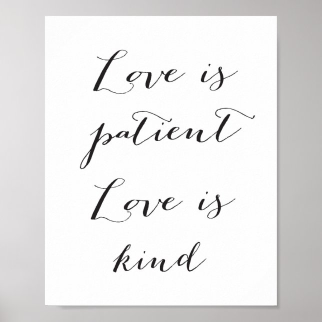 Love is patient, Love is kind - black - Poster (Front)