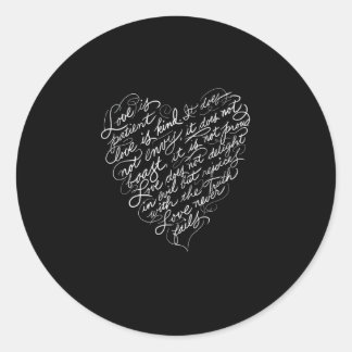 Love Is Patient Love Is Kind Christian Inspiration Classic Round Sticker