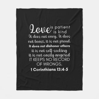 Love Is Patient Love Is Kind Corinthians Christian Fleece Blanket