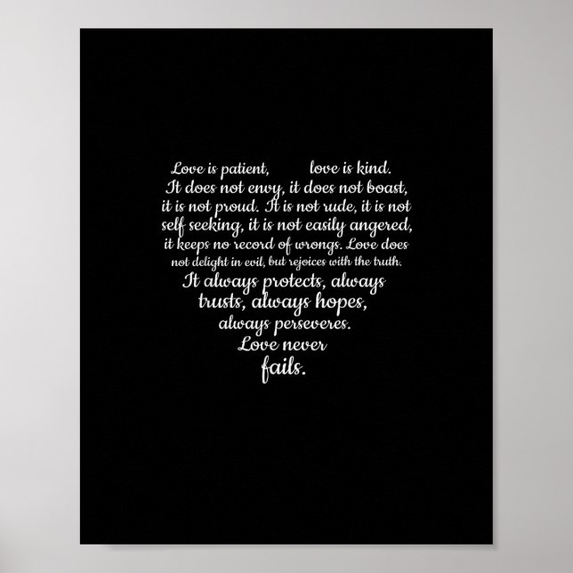 Love Is Patient Love Is Kind Corinthians Scripture Poster (Front)