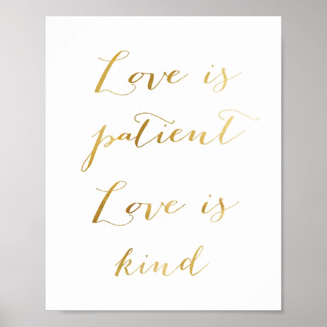 Love is Patient, Love is Kind - gold Poster (Front)